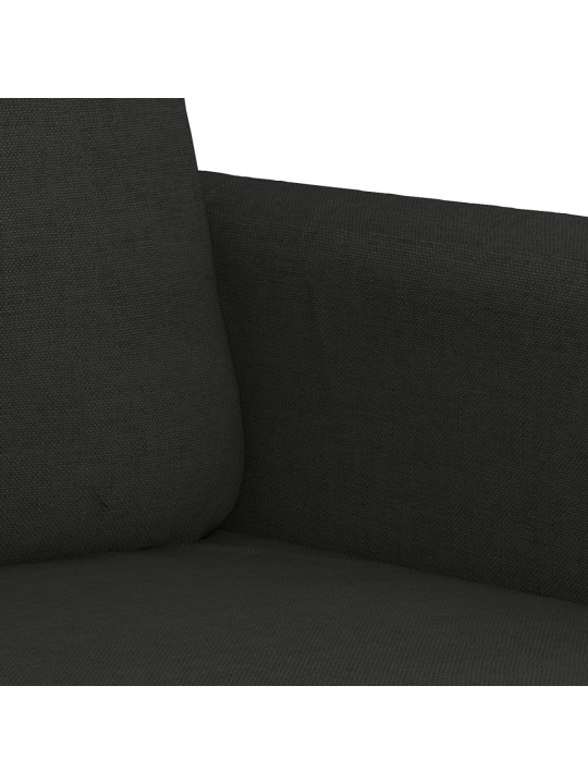 4dílná sedací souprava s polštáři černá textil