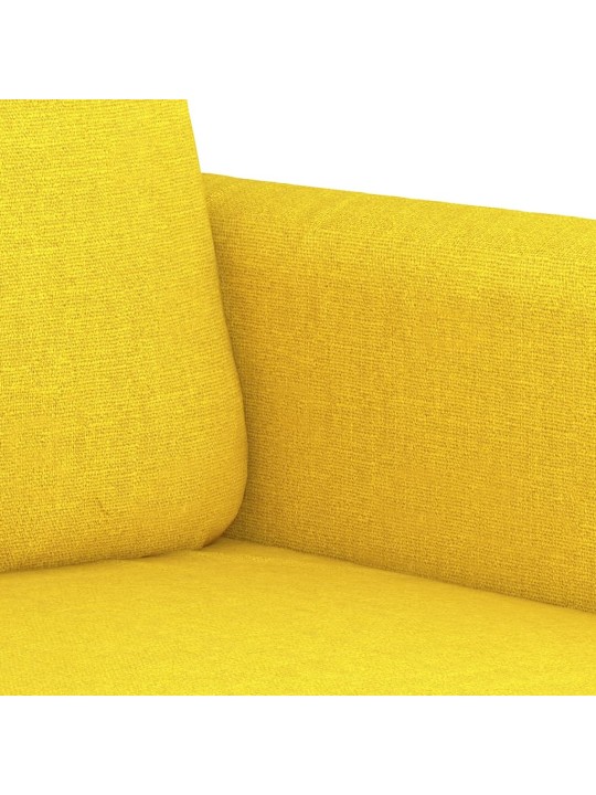2dílná sedací souprava s poduškami světle žlutá textil