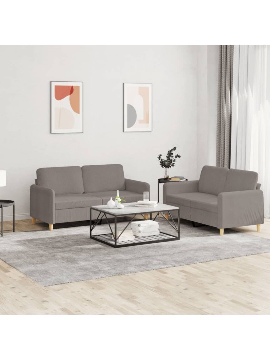 2dílná sedací souprava s poduškami taupe textil