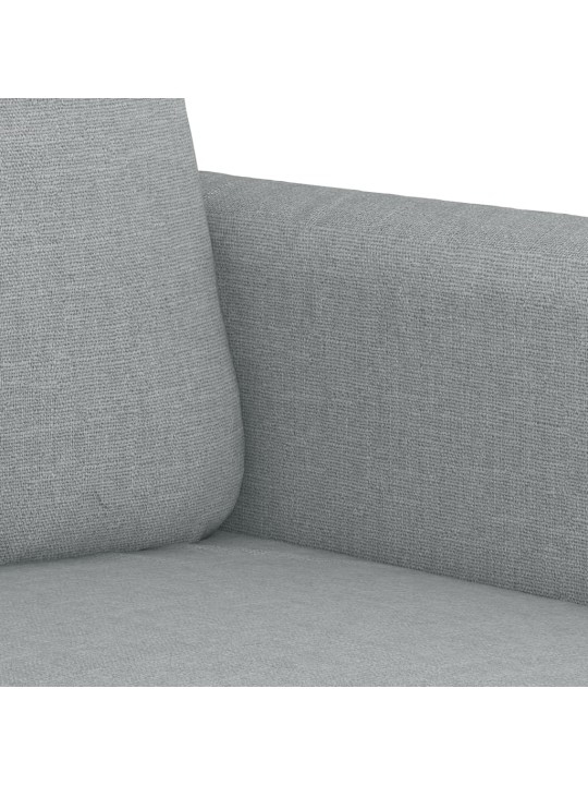 3dílná sedací souprava s poduškami světle šedá textil