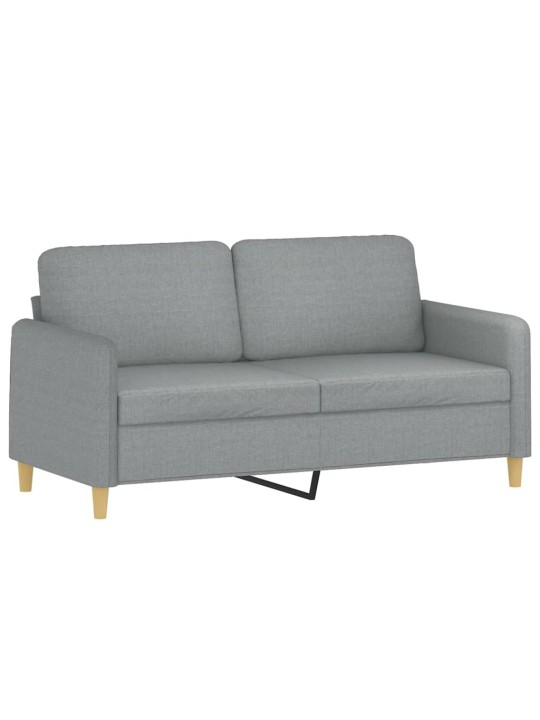 2dílná sedací souprava s polštáři světle šedá textil