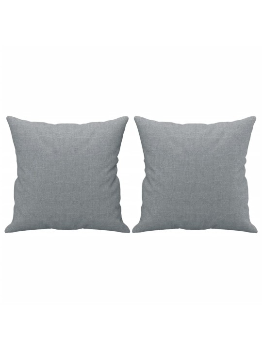 2dílná sedací souprava s polštáři světle šedá textil