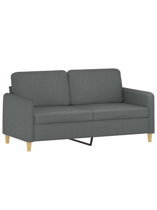 2dílná sedací souprava s polštáři tmavě šedá textil