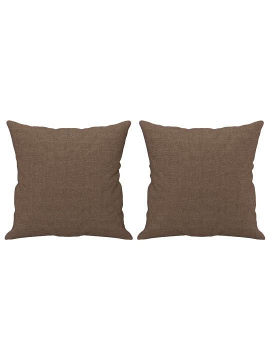2dílná sedací souprava s polštáři hnědá textil