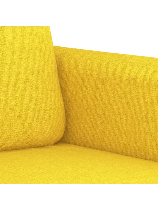 2dílná sedací souprava s poduškami světle žlutá textil