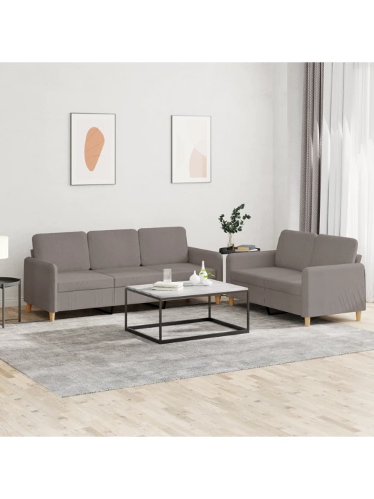 2dílná sedací souprava s poduškami taupe textil