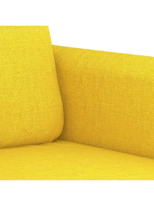 3dílná sedací souprava s poduškami světle žlutá textil