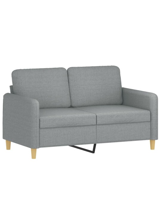 2dílná sedací souprava s polštáři světle šedá textil