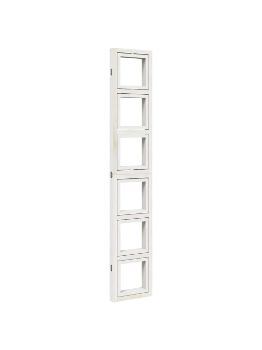Paraván 4dílný bílý masivní dřevo pavlovnie