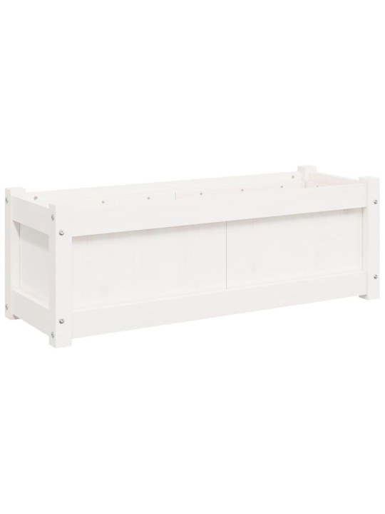 Zahradní truhlík bílý 90 x 31 x 31 cm masivní borové dřevo