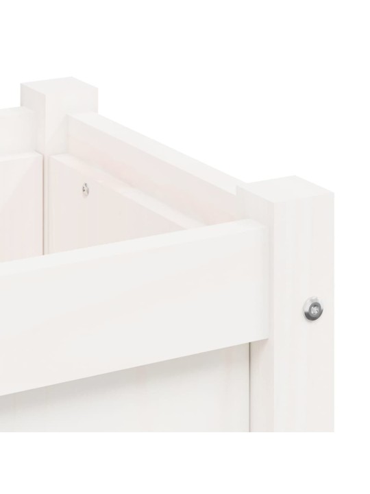 Zahradní truhlík bílý 90 x 31 x 31 cm masivní borové dřevo