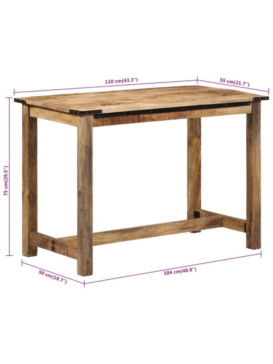 Jídelní stůl 110 x 55 x 75 cm masivní mangovníkové dřevo