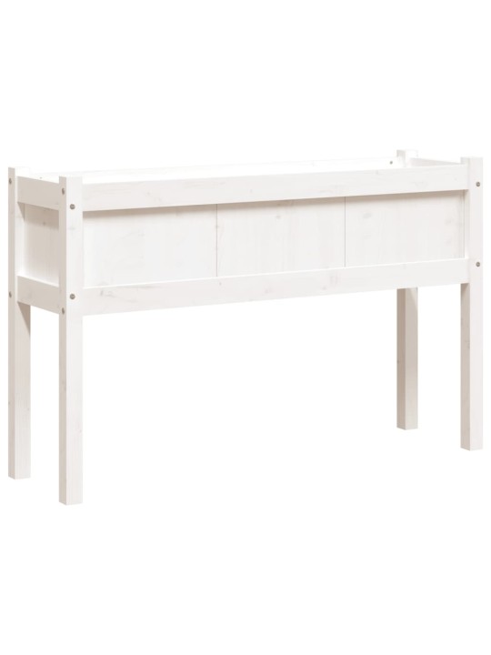 Zahradní truhlík s nohami bílý 110x31x70 cm masivní borovice