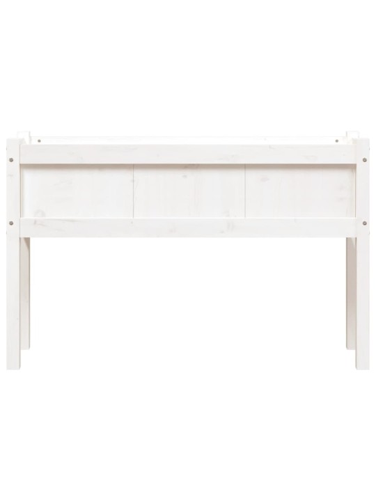 Zahradní truhlík s nohami bílý 110x31x70 cm masivní borovice