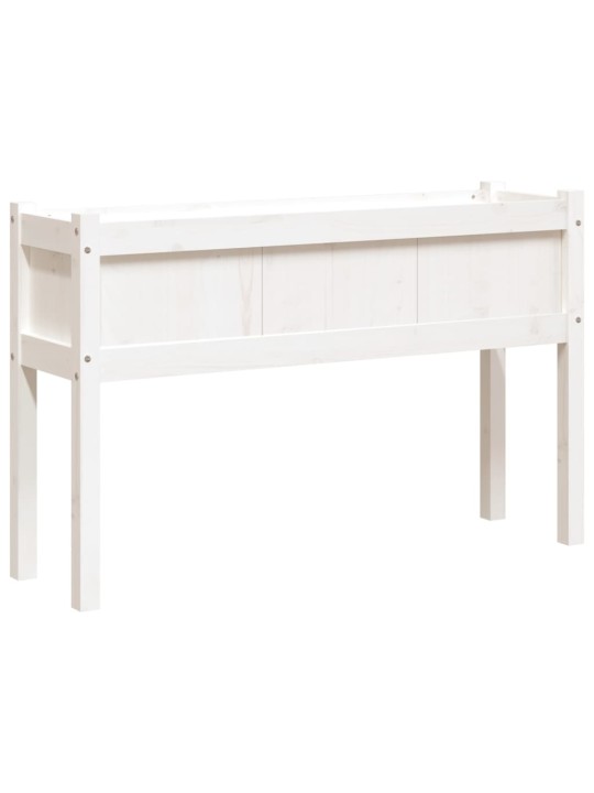 Zahradní truhlík s nohami bílý 110x31x70 cm masivní borovice