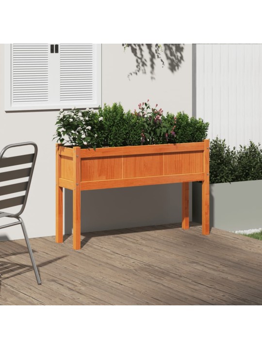 Zahradní truhlík s nohami voskově hnědý 110x31x70 cm borovice
