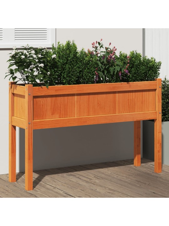 Zahradní truhlík s nohami voskově hnědý 110x31x70 cm borovice