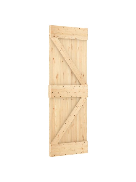 Posuvné dveře s kováním 70 x 210 cm masivní borové dřevo