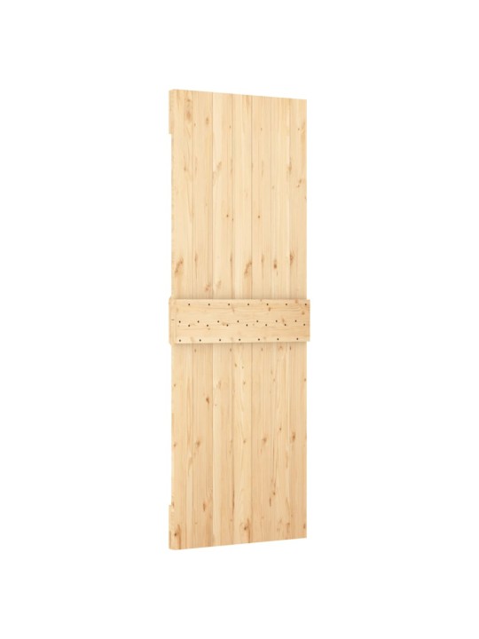 Posuvné dveře s kováním 70 x 210 cm masivní borové dřevo