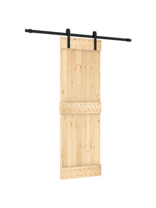 Posuvné dveře s kováním 70 x 210 cm masivní borové dřevo
