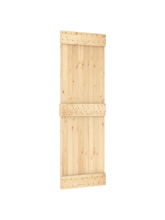 Posuvné dveře s kováním 70 x 210 cm masivní borové dřevo