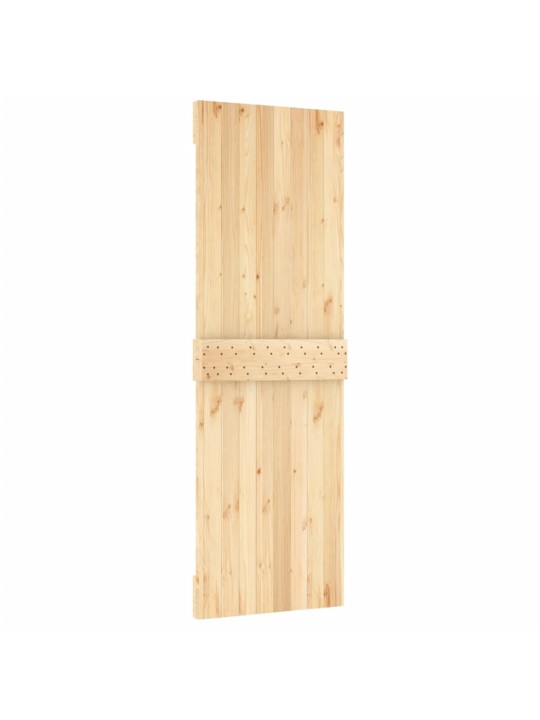 Posuvné dveře s kováním 70 x 210 cm masivní borové dřevo