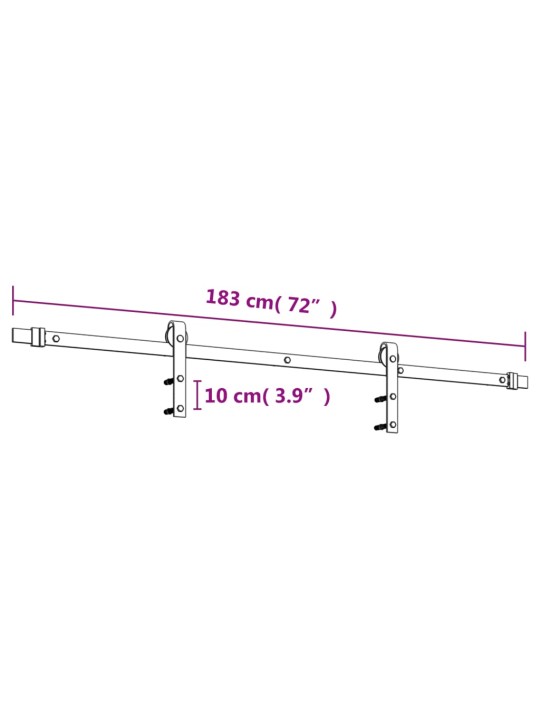 Posuvné dveře s kováním 85 x 210 cm masivní borové dřevo