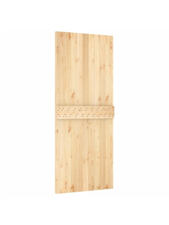 Posuvné dveře s kováním 85 x 210 cm masivní borové dřevo