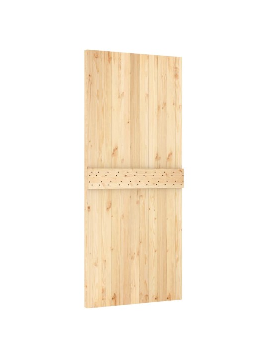 Posuvné dveře s kováním 90 x 210 cm masivní borové dřevo