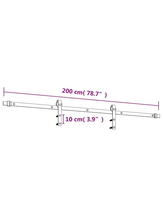 Posuvné dveře s kováním 70 x 210 cm masivní borové dřevo