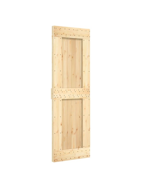 Posuvné dveře s kováním 70 x 210 cm masivní borové dřevo