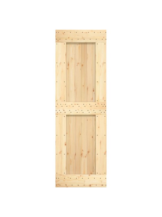 Posuvné dveře s kováním 70 x 210 cm masivní borové dřevo