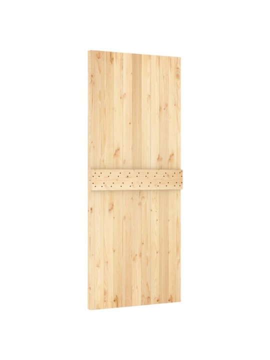 Posuvné dveře s kováním 85 x 210 cm masivní borové dřevo