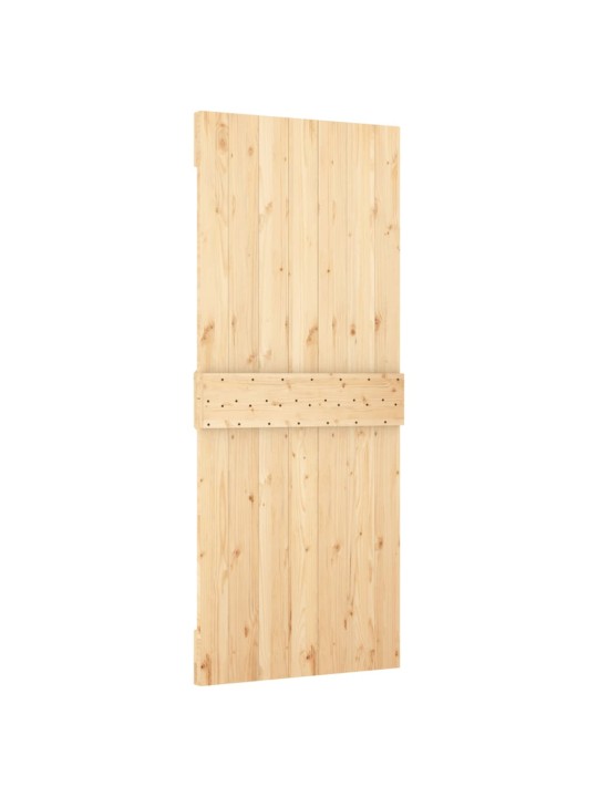 Posuvné dveře s kováním 85 x 210 cm masivní borové dřevo