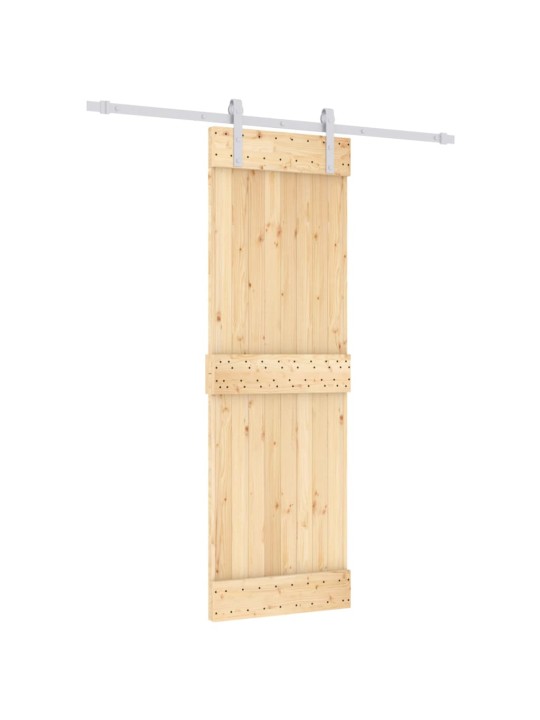 Posuvné dveře s kováním 70 x 210 cm masivní borové dřevo