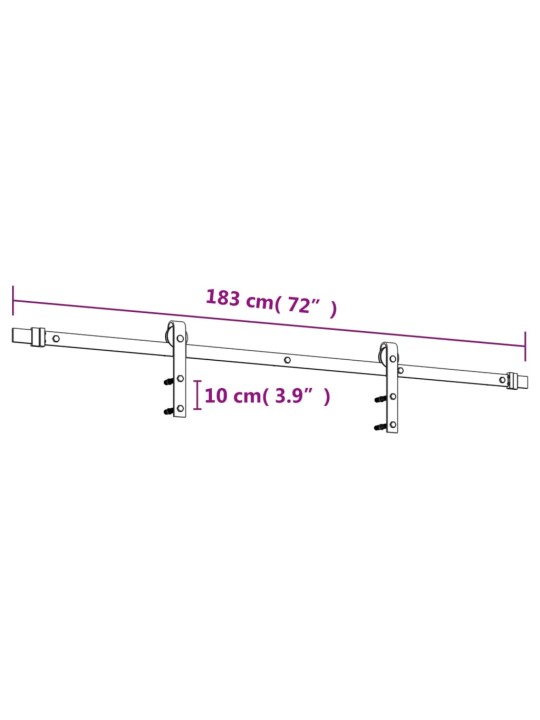 Posuvné dveře s kováním 85 x 210 cm masivní borové dřevo