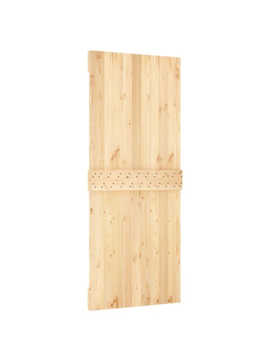 Posuvné dveře s kováním 85 x 210 cm masivní borové dřevo