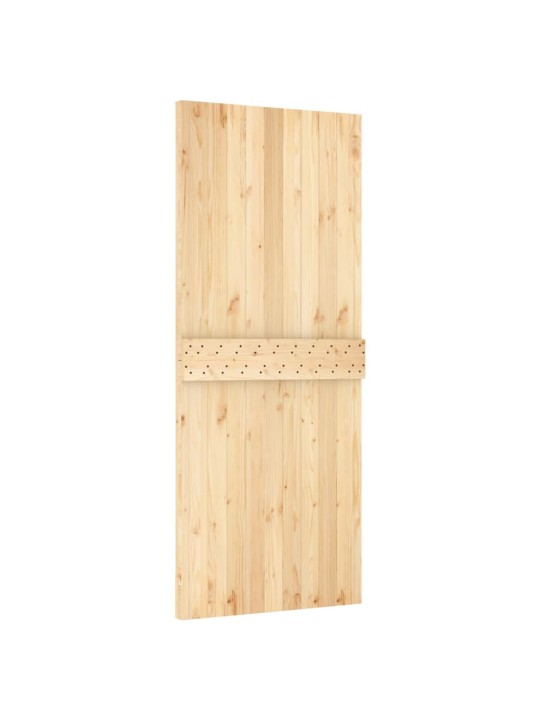 Posuvné dveře s kováním 85 x 210 cm masivní borové dřevo