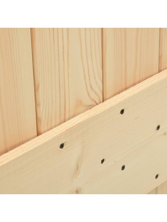 Posuvné dveře s kováním 70 x 210 cm masivní borové dřevo