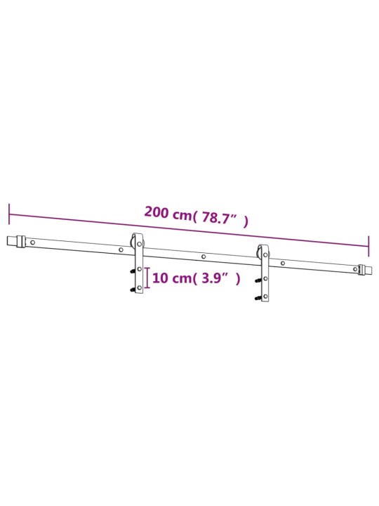 Posuvné dveře s kováním 70 x 210 cm masivní borové dřevo