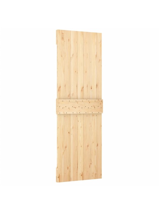 Posuvné dveře s kováním 70 x 210 cm masivní borové dřevo