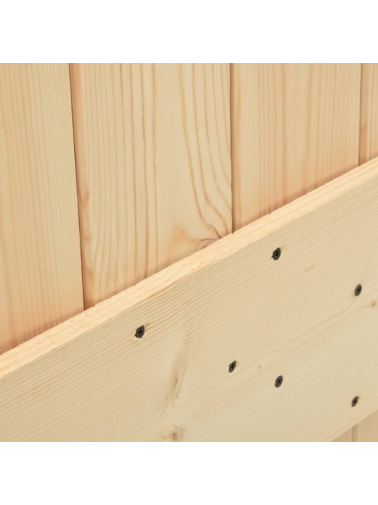 Posuvné dveře s kováním 100 x 210 cm masivní borové dřevo