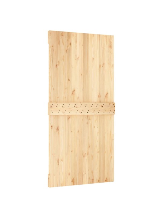 Posuvné dveře s kováním 100 x 210 cm masivní borové dřevo