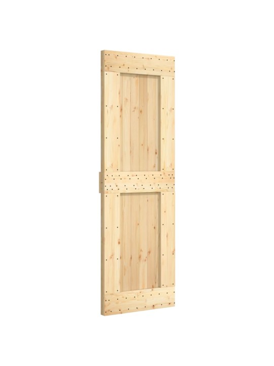 Posuvné dveře s kováním 70 x 210 cm masivní borové dřevo