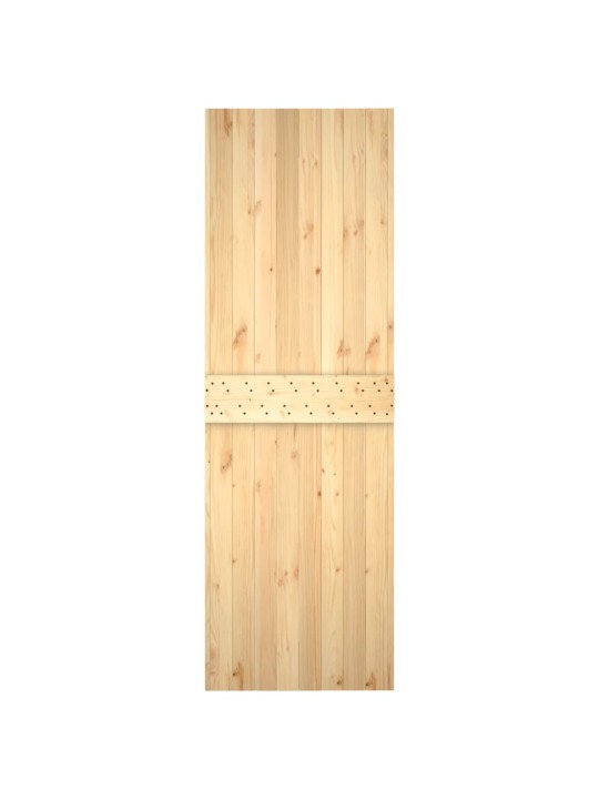 Posuvné dveře s kováním 70 x 210 cm masivní borové dřevo