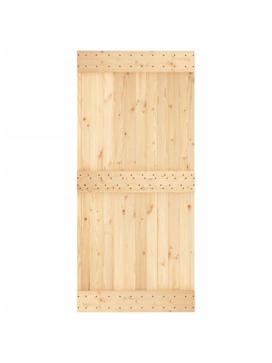Posuvné dveře s kováním 95 x 210 cm masivní borové dřevo