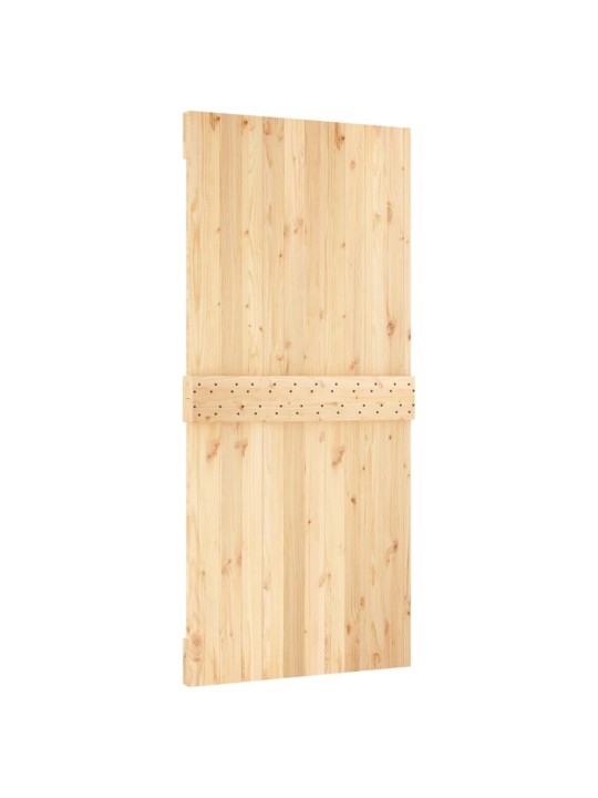 Posuvné dveře s kováním 95 x 210 cm masivní borové dřevo
