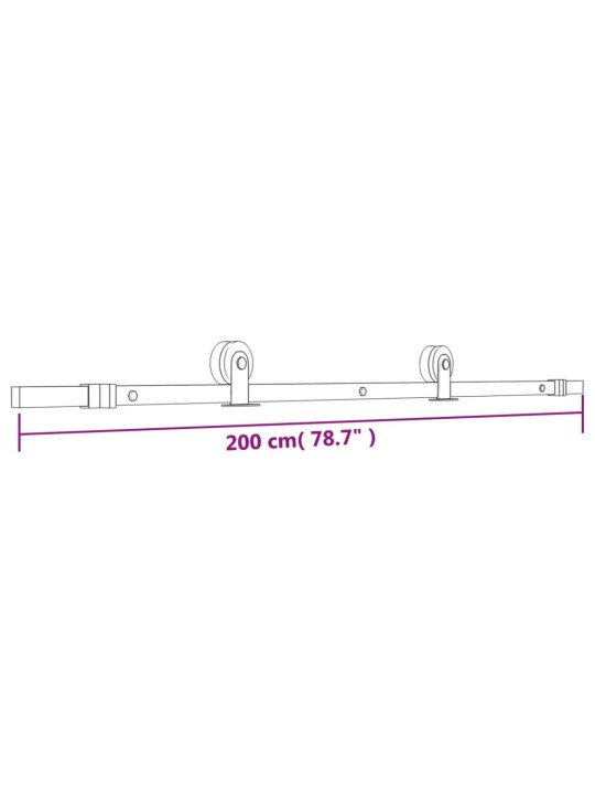 Posuvné dveře s kováním 85 x 210 cm masivní borové dřevo
