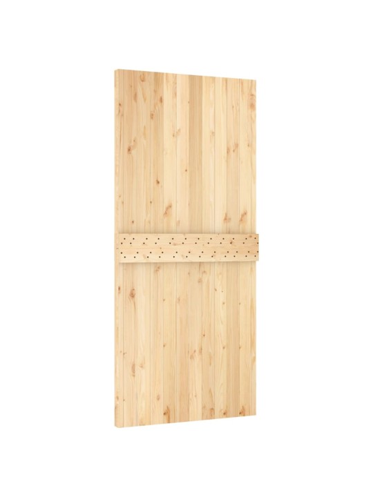 Posuvné dveře s kováním 95 x 210 cm masivní borové dřevo