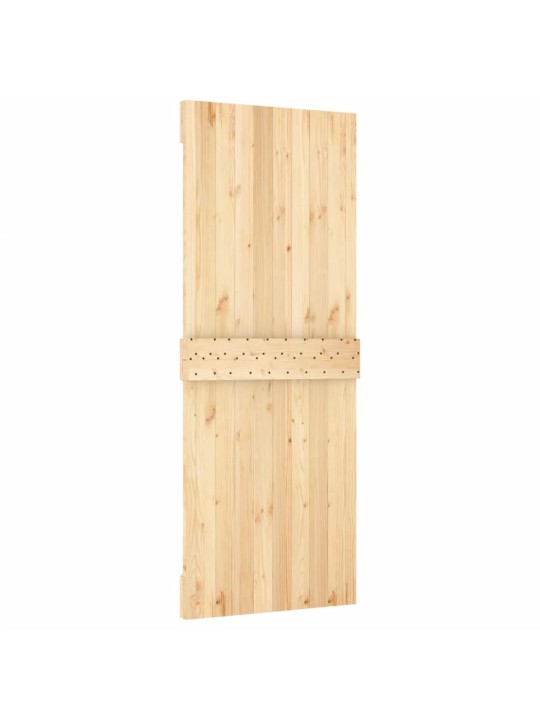 Posuvné dveře s kováním 80 x 210 cm masivní borové dřevo